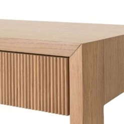 Larkin - Two Drawer Desk With Fluted Detail In Natural Oak -France and So Furniture LARKIN 20NO DETAIL