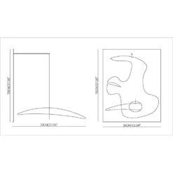 Jaune Wall Sculpture Mobile -France and So Furniture LBD020BLK dimensiondrawing