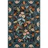 Rifle Paper Co. X Loloi Les Fleurs Black 5'-0" X 7'-6" Area Rug