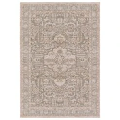 Leona Medallion Beige/Gray Runner Rug (3'X12')