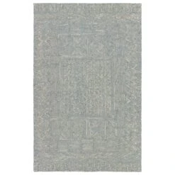 Jerrine Handmade Geometric Blue/ Cream Area Rug (8'X10')