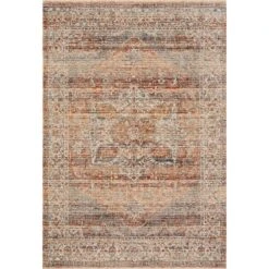 Loloi Lourdes Tangerine / Ocean 7'-10" X 10' Area Rug