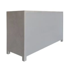 Lowery Six Drawer Chest In Grey Grasscloth With Grey Linen Drawers And Brass Hardware -France and So Furniture LOWERY 20GRY BACK