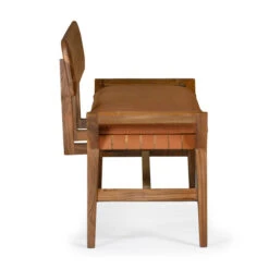 Stevens Wood And Leather Bench -France and So Furniture LVR00121 2 1