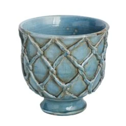 Vinci Criss Cross Pattern Planter -France and So Furniture LgFrenchBlueCrissCross 1000x 6a810fe0 c474 4312 a834 2a981162521c