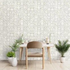Kali Wallpaper -France and So Furniture MB Room Office2 FM KALI GRAYONTAUPE r2