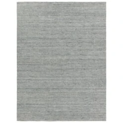 Vanessa Handmade Solid Blue/ Gray Area Rug (5'X8')