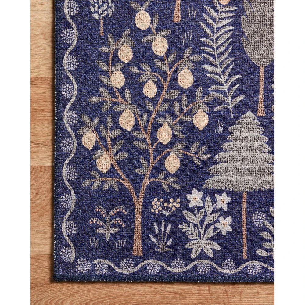 Rifle Paper Co. X Loloi Menagerie Navy 3'-9" X 5'-9" Accent Rug 3 Rifle Paper Co. X Loloi Menagerie Navy 3'-9" X 5'-9" Accent Rug - Image 3