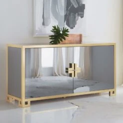 Smoked Mirror Credenza