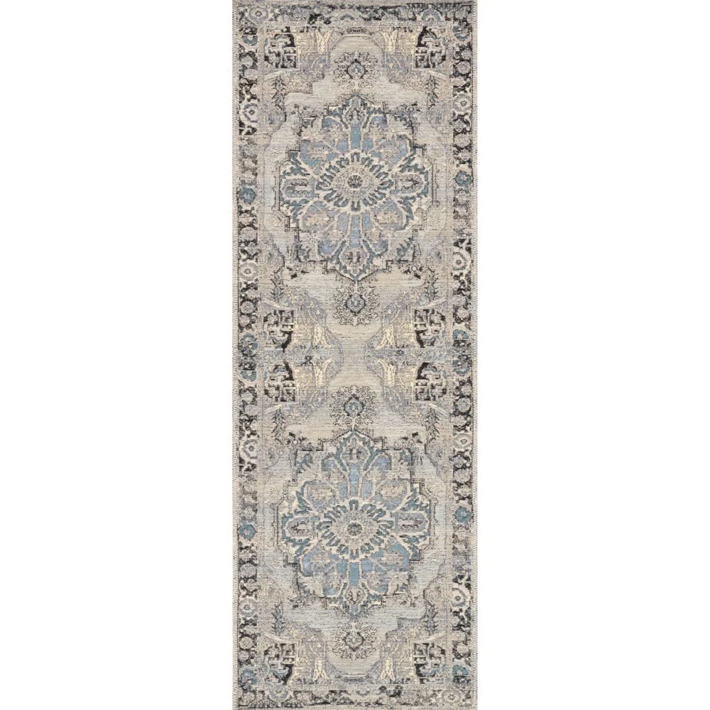 Loloi Mika Grey / Blue 7'-10" X 11'-2" Area Rug 3 Loloi Mika Grey / Blue 7'-10" X 11'-2" Area Rug - Image 3