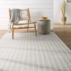Seren Striped Light Gray/ Ivory Area Rug (10'X14') -France and So Furniture MRE01 6 2d9b03d4 bbfa 40c7 b4bd a409d7b9f7f4