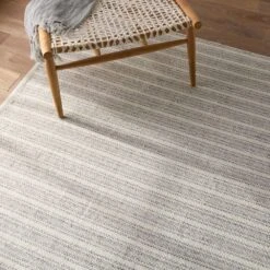 Seren Striped Light Gray/ Ivory Area Rug (8'X10') -France and So Furniture MRE01 7 4af230a0 329b 48a6 bd66 1f14b23d652f