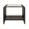 Myer - Waterfall Edge Bar Cart With Antique Brass Rails In Espresso Oak