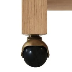 Myer - Waterfall Edge Bar Cart With Antique Brass Rails In Natural Oak 10 Myer - Waterfall Edge Bar Cart With Antique Brass Rails In Natural Oak -France and So Furniture MYER 20NO DETAIL 203