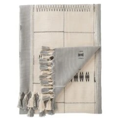 Tetseo Hand-Loomed Tribal Cream/ Gray Throw