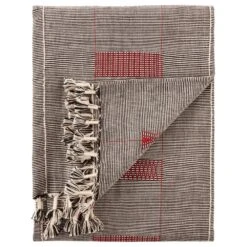 Vandren Hand-Loomed Tribal Black/ Red Throw