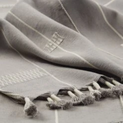 Dravyn Tribal Light Gray/ Cream Throw (42"X72") -France and So Furniture NGD10 2