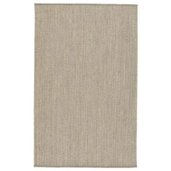 Jarl Solid Taupe/ Cream Area Rug (5'X8')