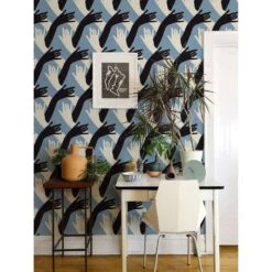 Connect Wallpaper -France and So Furniture NP Connect DuskySkyBlue 2