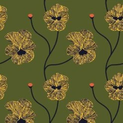 Flourish Wallpaper -France and So Furniture NP Flourish OliveCanary