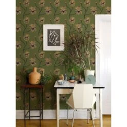 Flourish Wallpaper -France and So Furniture NP Flourish OliveCanary 2
