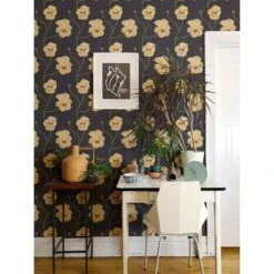 Flourish Wallpaper -France and So Furniture NP Flourish SaffronNight 2