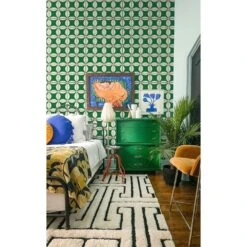 Traveler Tile Wallpaper -France and So Furniture NP TravlerTile KellyGreen