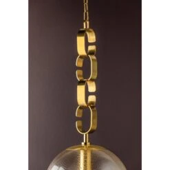 Nessa Pendant - Vintage Brass 13in -France and So Furniture Nessa Family 002