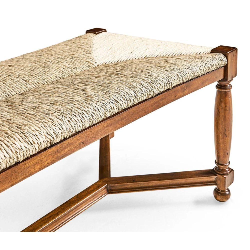 Two Seat Stool With Rushed Seat 4 Two Seat Stool With Rushed Seat - Image 4