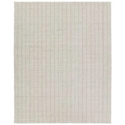 Magnus Handmade Striped Cream/ Light Brown Area Rug (9'X12')