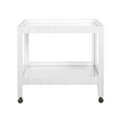 Otis - Fluted Bar Cart In White Washed Oak
