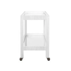 Otis - Fluted Bar Cart In White Washed Oak -France and So Furniture OTIS 20WWO SIDE