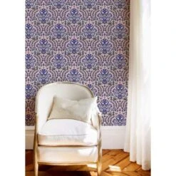 Ottoman Wallpaper -France and So Furniture OttomanSml BlueCoral 1