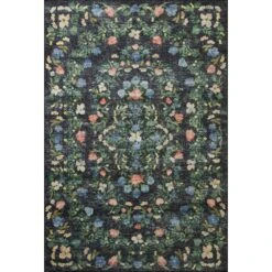 Rifle Paper Co. X Loloi Palais Black 2'-6" X 7'-6" Runner Rug