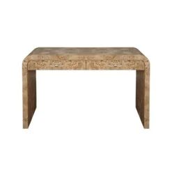 Petra - Waterfall Edge Desk In Burl Wood
