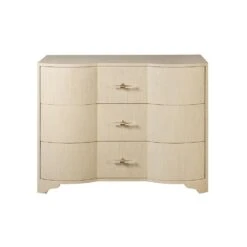 Plymouth - Three Drawer Chest In Natural Grasscloth With Acrylic Hardware -France and So Furniture PLYMOUTH 20NAT
