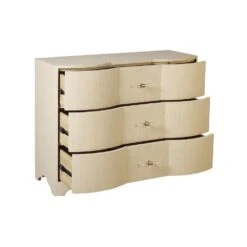 Plymouth - Three Drawer Chest In Natural Grasscloth With Acrylic Hardware