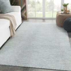 Velthia Handmade Geometric Light Blue/ Ivory Runner Rug (2'6"X10') -France and So Furniture POE05 4