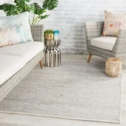 Fika Solid Light Gray/ Ivory Area Rug (8'X10') -France and So Furniture PSD01 4 5fe0fda3 7ca3 48da a25d b0a0b561f539