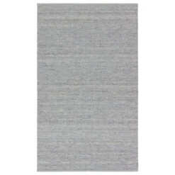 Fika Handmade Solid Gray/ Light Blue Area Rug (8'X10')