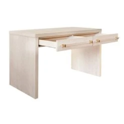 Ralph - Waterfall Two Drawer Desk In Light Cerused Oak/Includes Brass & Nickel Hrdwr Options W Acrylic Rod -France and So Furniture RALPH CO INTERIOR 95708.1625150176 6bb851b9 b938 401b a627 6feba2cf807f