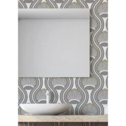 Riviere Wallpaper -France and So Furniture Riviera Charcoal