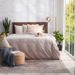 SamarthNatural Solid Beige Cylinder Pouf -France and So Furniture SAA01 4