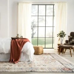 SamarthNatural Solid Beige Cuboid Pouf -France and So Furniture SAA02 4