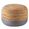 Antoine Natural Ombre Light Gray/ Beige Cylinder Pouf