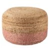 Antoine Ombre Natural Beige/ Light Pink Cylinder Pouf