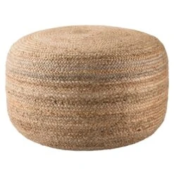 Samira Natural Solid Natural Cylinder Pouf