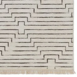 Ember Handmade Geometric White/ Black Runner Rug (2'6"X10') -France and So Furniture SAT02 3 cdd83e78 aa2b 4f19 bd4a 5ef422b3ff23