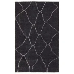 Vincent Handmade Geometric Dark Gray/ Blue Runner Rug (2'6"X10')