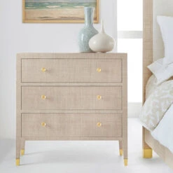 Palmetto Raffia Three Drawer Chest